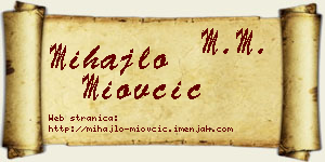 Mihajlo Miovčić vizit kartica